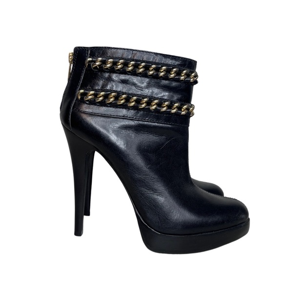 Tory Burch Lysa Leather Chain Sz 10 Ankle Boots - Picture 1 of 16